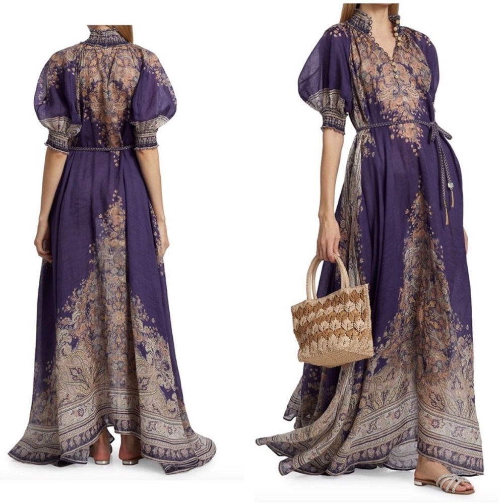 Zimmermann Anneke Maxi Dress in Indigo Paisley - Picture 5 of 16